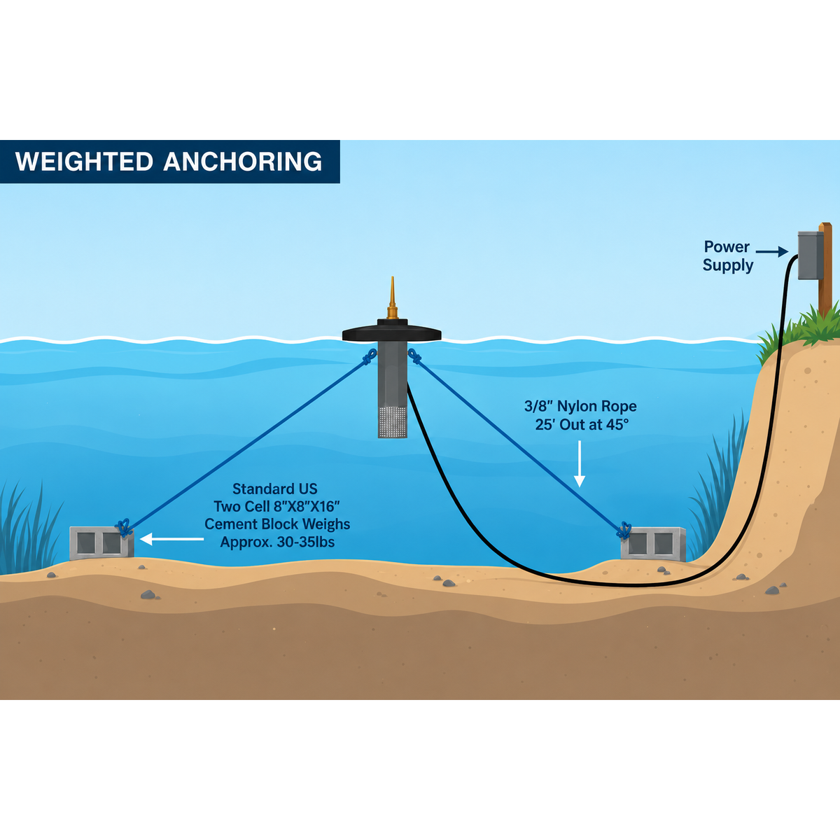 Scott Aerator Fountain Anchoring Diagram