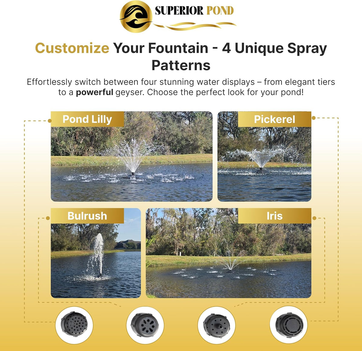 Superior Pond SFX 4-In-1 Pond Fountain