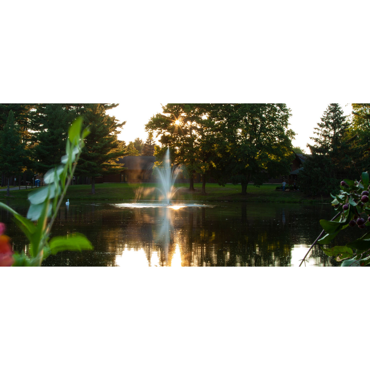 Scott Aerator Amherst Pond Fountain During Sunset