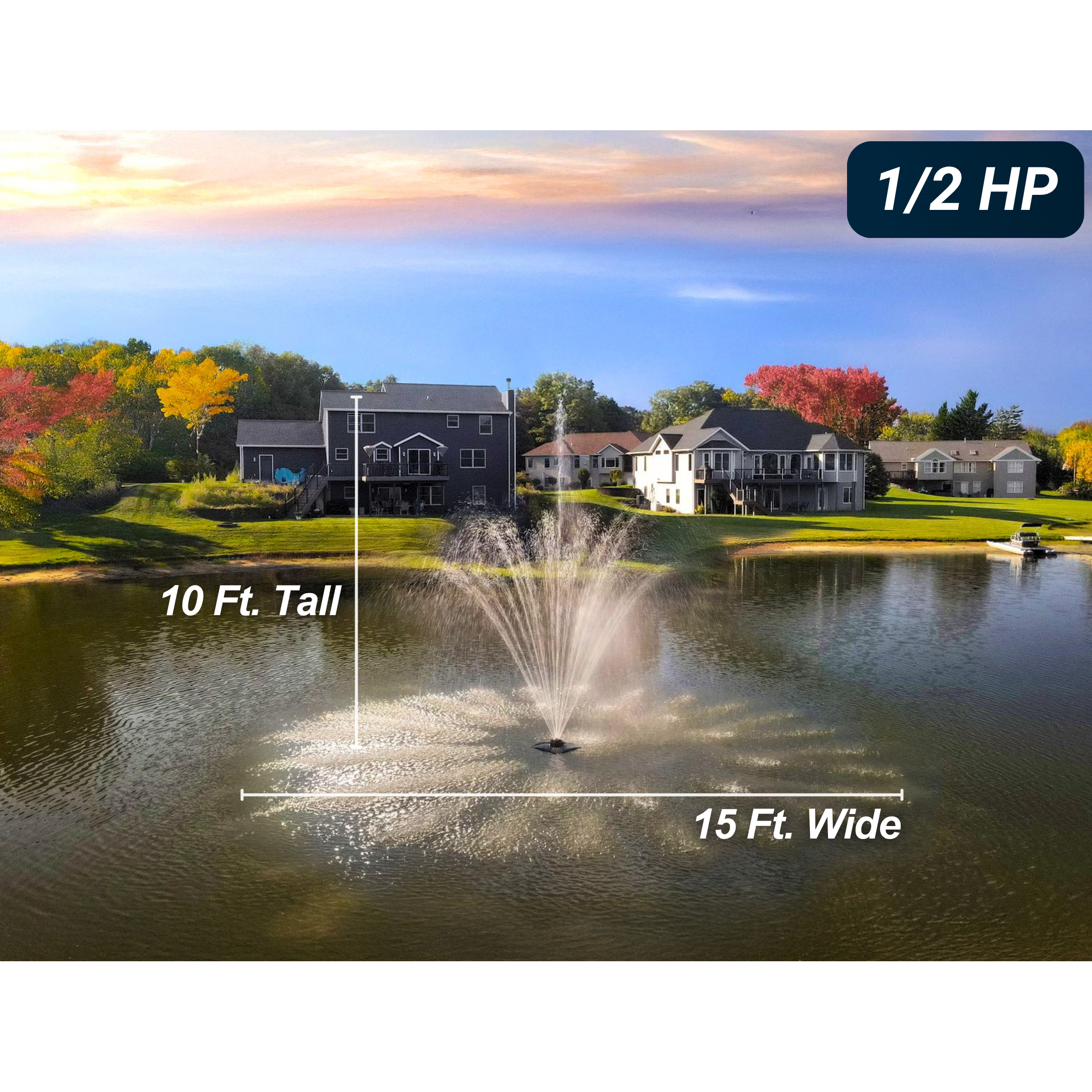 Scott Aerator Amherst 1/2 HP Pond Fountain Spray Dimensions